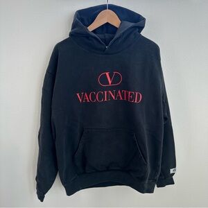 Black Cloney Vaccinated humor pullover hoodie